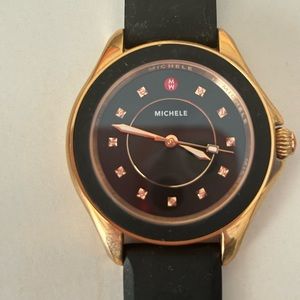 Michele Rose Gold and Black Sport Watch